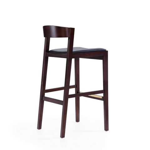 Image of Manhattan Comfort Klismos 40.75 in. Dark Walnut Beech Wood Barstool