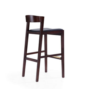 Manhattan Comfort Klismos 40.75 in. Dark Walnut Beech Wood Barstool