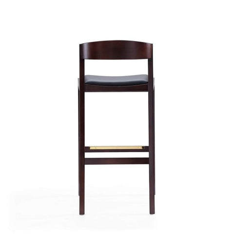 Image of Manhattan Comfort Klismos 40.75 in. Dark Walnut Beech Wood Barstool