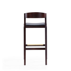 Manhattan Comfort Klismos 40.75 in. Dark Walnut Beech Wood Barstool