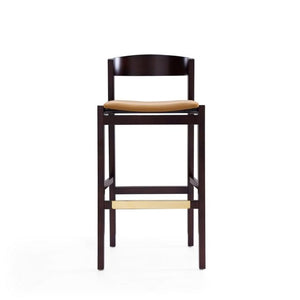 Manhattan Comfort Klismos 40.75 in. Dark Walnut Beech Wood Barstool