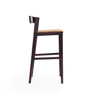 Manhattan Comfort Klismos 40.75 in. Dark Walnut Beech Wood Barstool