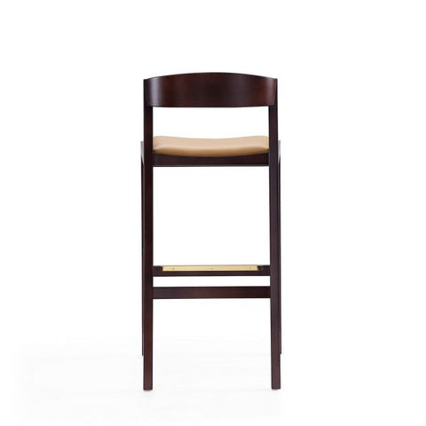 Image of Manhattan Comfort Klismos 40.75 in. Dark Walnut Beech Wood Barstool