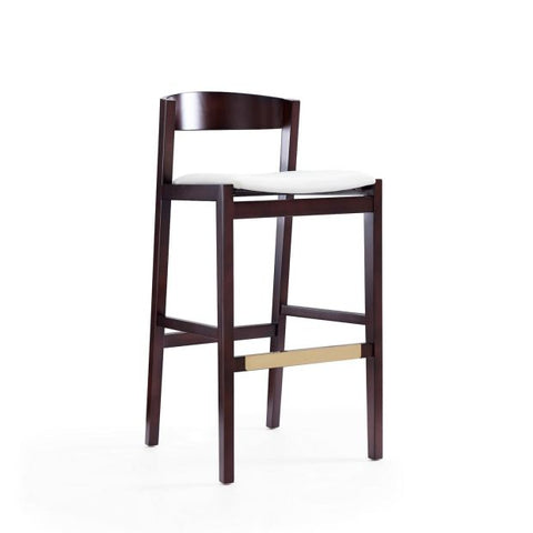 Image of Manhattan Comfort Klismos 40.75 in. Dark Walnut Beech Wood Barstool