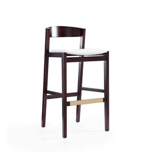 Manhattan Comfort Klismos 40.75 in. Dark Walnut Beech Wood Barstool