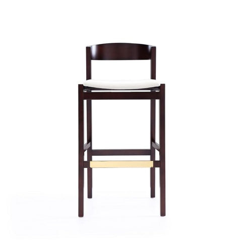 Image of Manhattan Comfort Klismos 40.75 in. Dark Walnut Beech Wood Barstool