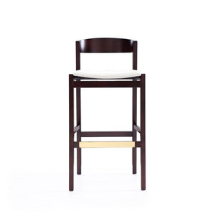 Manhattan Comfort Klismos 40.75 in. Dark Walnut Beech Wood Barstool