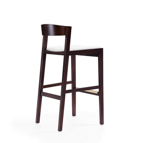 Image of Manhattan Comfort Klismos 40.75 in. Dark Walnut Beech Wood Barstool