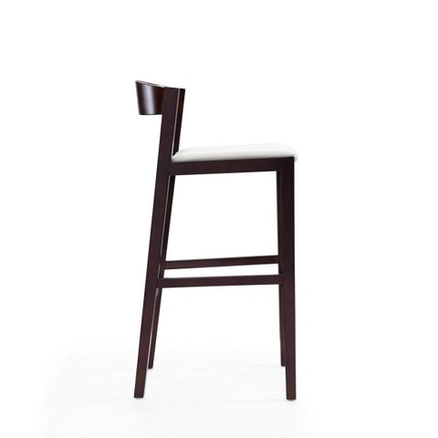 Image of Manhattan Comfort Klismos 40.75 in. Dark Walnut Beech Wood Barstool