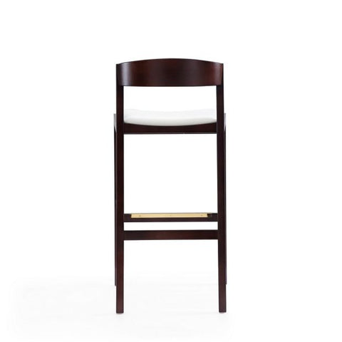 Image of Manhattan Comfort Klismos 40.75 in. Dark Walnut Beech Wood Barstool