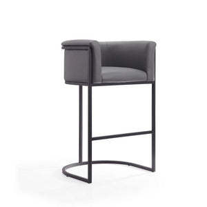 Manhattan Comfort Cosmopolitan 37.8 in. Black Metal Barstool