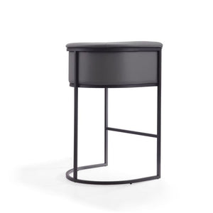 Manhattan Comfort Cosmopolitan 37.8 in. Black Metal Barstool