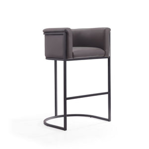 Manhattan Comfort Cosmopolitan 37.8 in. Black Metal Barstool