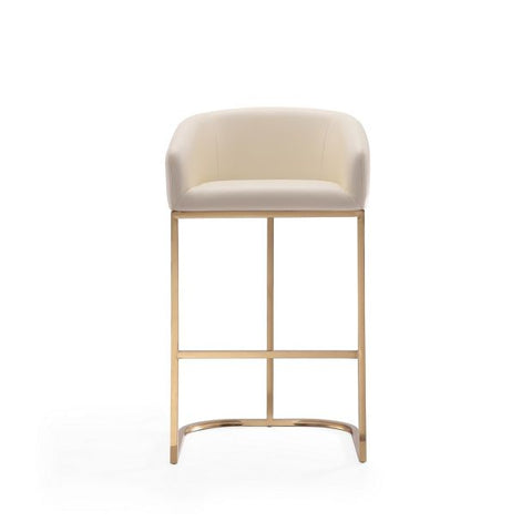 Image of Manhattan Comfort Louvre 40in Stainless Steel Barstool