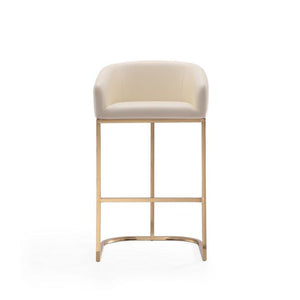 Manhattan Comfort Louvre 40in Stainless Steel Barstool