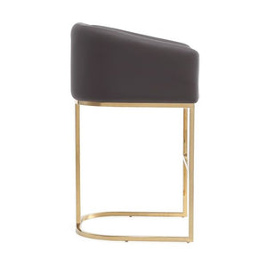 Manhattan Comfort Louvre 40in Stainless Steel Barstool