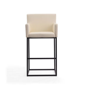 Manhattan Comfort Ambassador 42 in. Black Metal Barstool