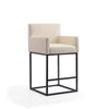 Manhattan Comfort Ambassador 42 in. Black Metal Barstool