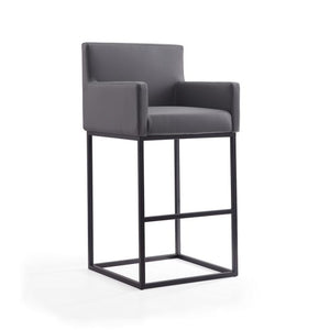 Manhattan Comfort Ambassador 42 in. Black Metal Barstool