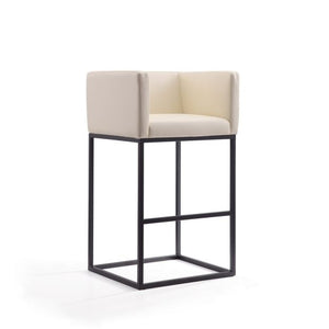 Manhattan Comfort Embassy 38 in. Black Metal Barstool