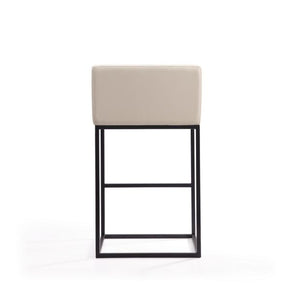 Manhattan Comfort Embassy 38 in. Black Metal Barstool