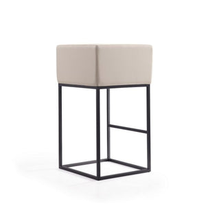 Manhattan Comfort Embassy 38 in. Black Metal Barstool