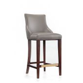 Image of Manhattan Comfort Modern Shubert Barstool Upholstered Leatherette with Beech Wood Legs