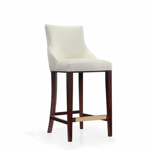 Image of Manhattan Comfort Modern Shubert Barstool Upholstered Leatherette with Beech Wood Legs