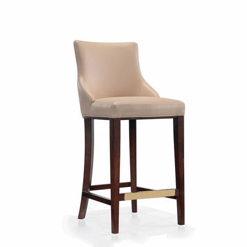 Image of Manhattan Comfort Modern Shubert Barstool Upholstered Leatherette with Beech Wood Legs