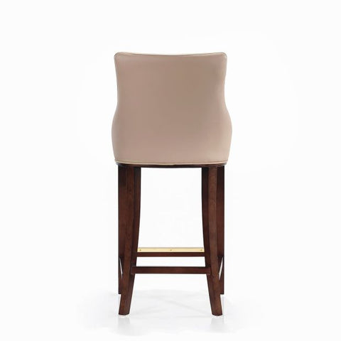 Image of Manhattan Comfort Modern Shubert Barstool Upholstered Leatherette with Beech Wood Legs