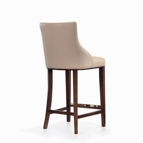 Image of Manhattan Comfort Modern Shubert Barstool Upholstered Leatherette with Beech Wood Legs